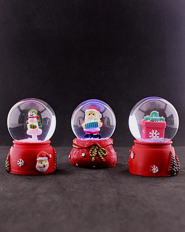 Tcx 3 Adet Yeni Yıl 2027 Noel Hediyesi Temalı Mini Boy Işıklı Kar Küresi 6,5 Cm - 36