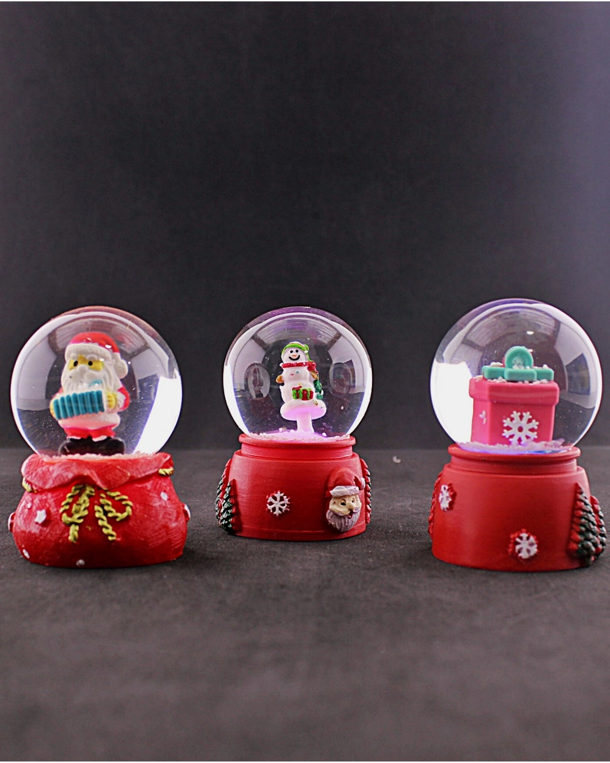 Tcx 3 Adet Yeni Yıl 2027 Noel Hediyesi Temalı Mini Boy Işıklı Kar Küresi 6,5 Cm - 36