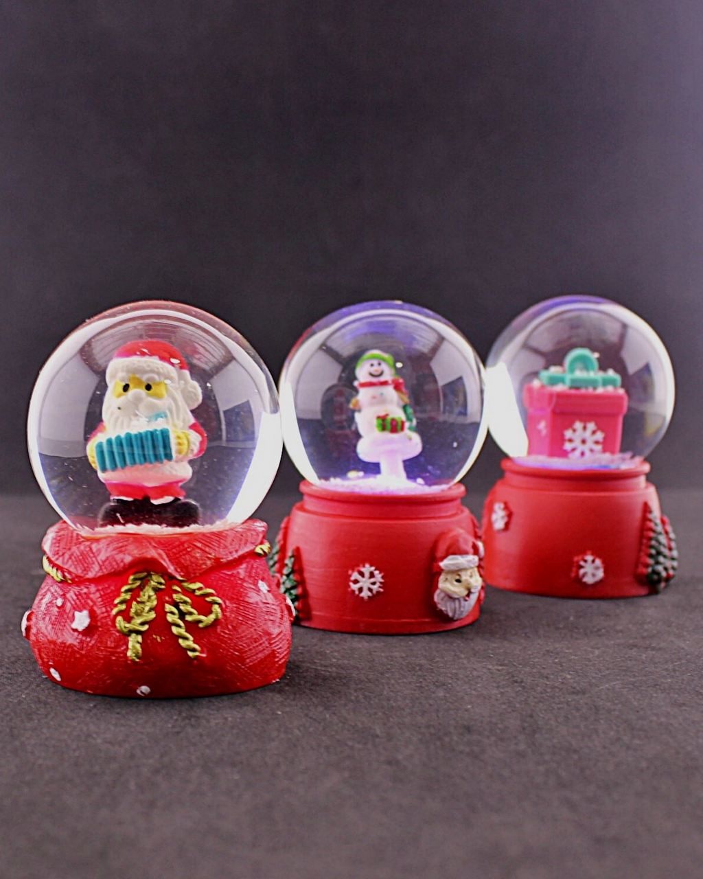 Tcx 3 Adet Yeni Yıl 2027 Noel Hediyesi Temalı Mini Boy Işıklı Kar Küresi 6,5 Cm - 36