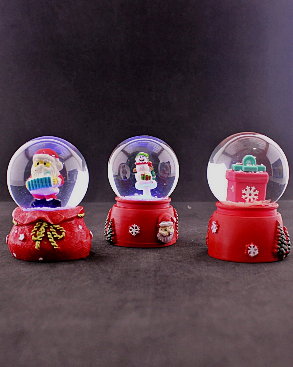 Tcx 3 Adet Yeni Yıl 2027 Noel Hediyesi Temalı Mini Boy Işıklı Kar Küresi 6,5 Cm - 36