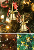 Tcx 6 Adet Mini Çan Süs Yılbaşı Çam Ağacı Süsü 4 Cm Altın Sarısı Kurdeleli Zil Gold Yılbaşı Çam Ağacı