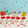 Tcx 6’lı Kardan Adam Figürlü Mini Tealight Mumluk Seti – El Boyaması Seramik Yeni Yıl Dekoru 5x5 Cm