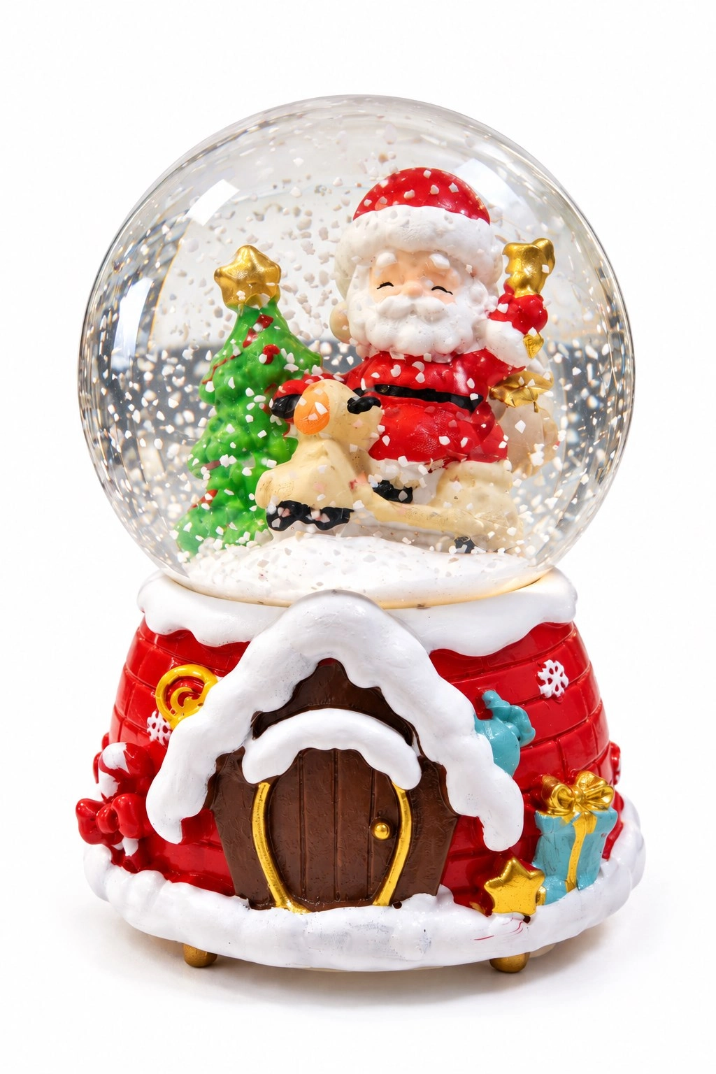 Tcx Işıklı Müzikli Noel Baba Kar Küresi 13 Cm Yılbaşı 2027 Yeni Yıl Hediyesi Dekoratif Biblo
