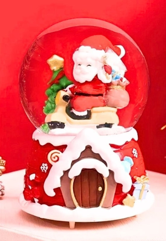 Tcx Mega Boy 2027 Yılbaşı Noel Baba Temalı Kar Püskürtmeli Işıklı Müzikli  Kar Küresi 16 Cm- 18a