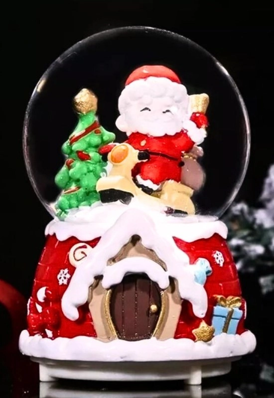 Tcx Mega Boy 2027 Yılbaşı Noel Baba Temalı Kar Püskürtmeli Işıklı Müzikli  Kar Küresi 16 Cm- 18a