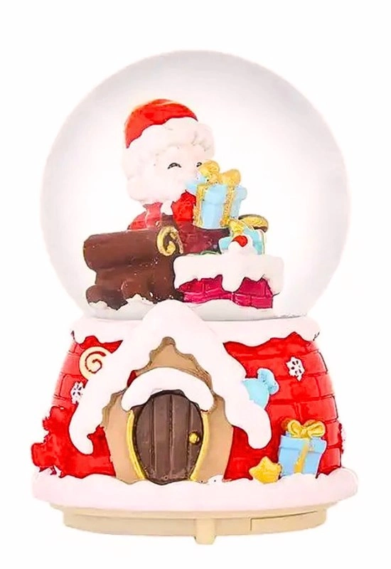 Tcx Mega Boy 2027 Yılbaşı Noel Baba Temalı Kar Püskürtmeli Işıklı Müzikli  Kar Küresi 16 Cm- 18b