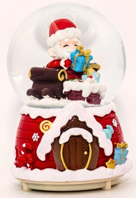 Tcx Mega Boy 2027 Yılbaşı Noel Baba Temalı Kar Püskürtmeli Işıklı Müzikli  Kar Küresi 16 Cm- 18b