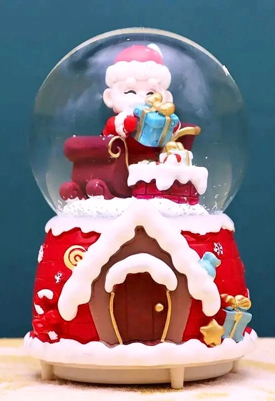 Tcx Mega Boy 2027 Yılbaşı Noel Baba Temalı Kar Püskürtmeli Işıklı Müzikli  Kar Küresi 16 Cm- 18b