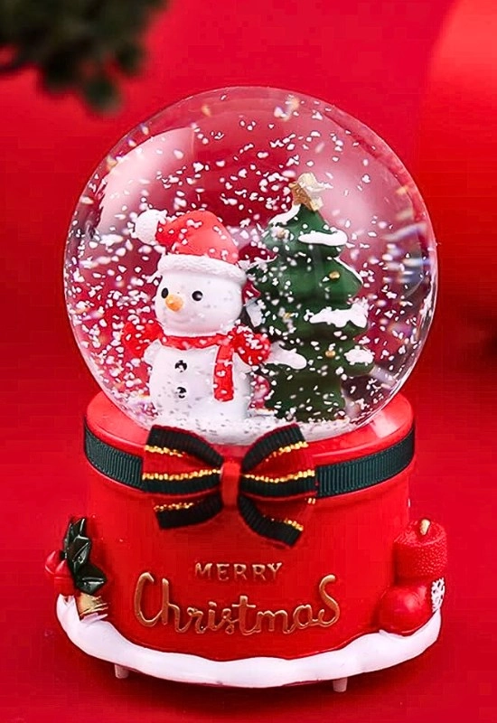 Tcx Mega Boy 2027 Yılbaşı Noel Kardan Adam Temalı Kar Püskürtmeli Işıklı Müzikli  Kar Küresi 16 Cm- 17b
