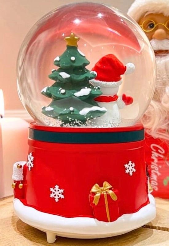Tcx Mega Boy 2027 Yılbaşı Noel Kardan Adam Temalı Kar Püskürtmeli Işıklı Müzikli  Kar Küresi 16 Cm- 17b