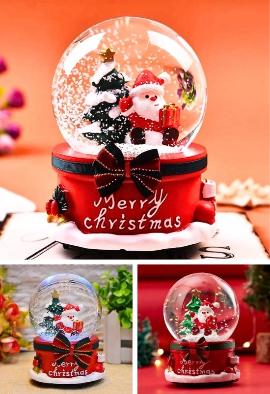 Tcx Yılbaşı 2027 Noel Baba Ve Çam Ağacı 13 Cm Orta Boy Işıklı Müzikli Kar Küresi 20b