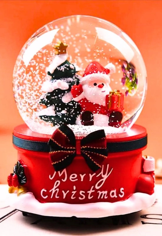 Tcx Yılbaşı 2027 Noel Baba Ve Çam Ağacı 13 Cm Orta Boy Işıklı Müzikli Kar Küresi 20b
