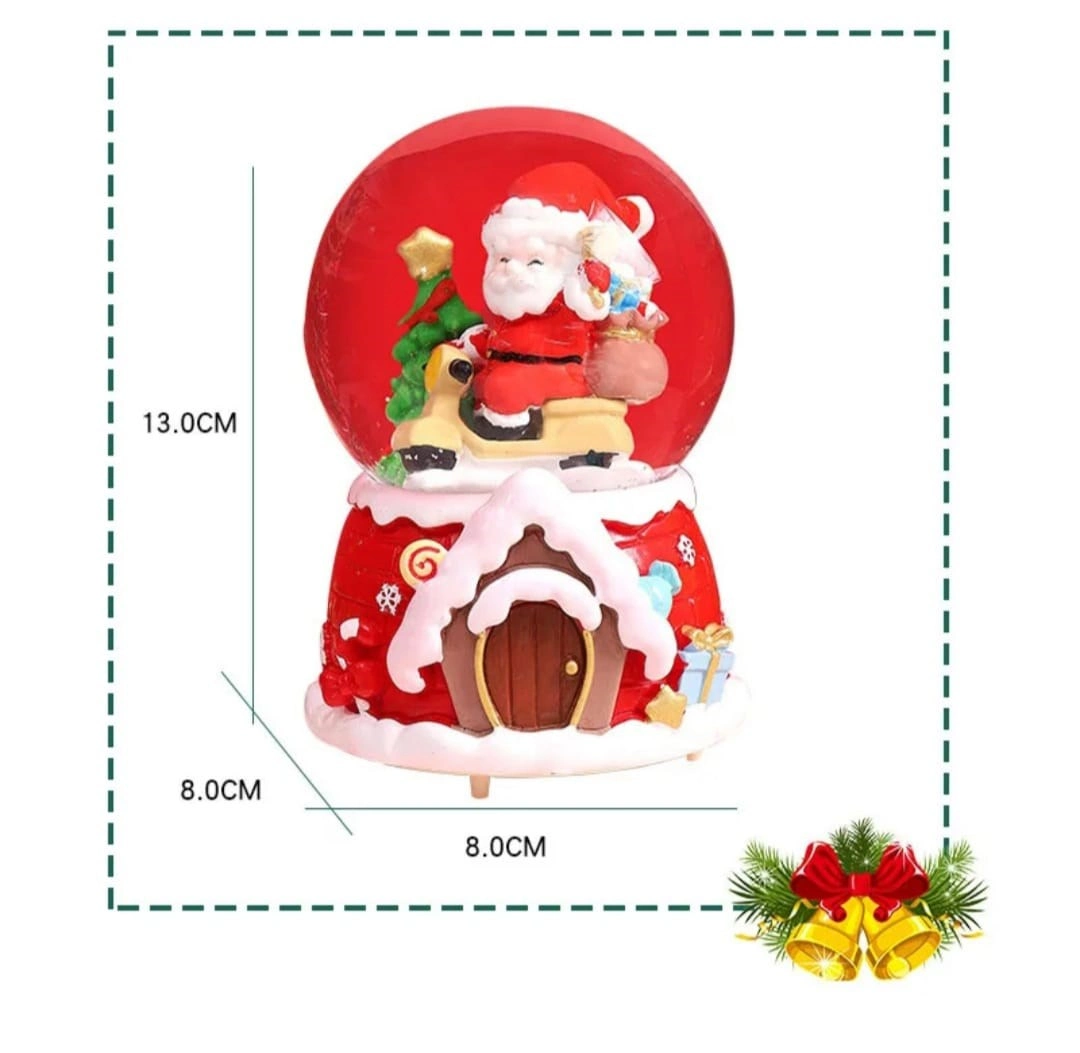 Tcx Yılbaşı 2027 Noel Baba Ve Çam Ağacı 13 Cm Orta Boy Işıklı Müzikli Kar Küresi 20b